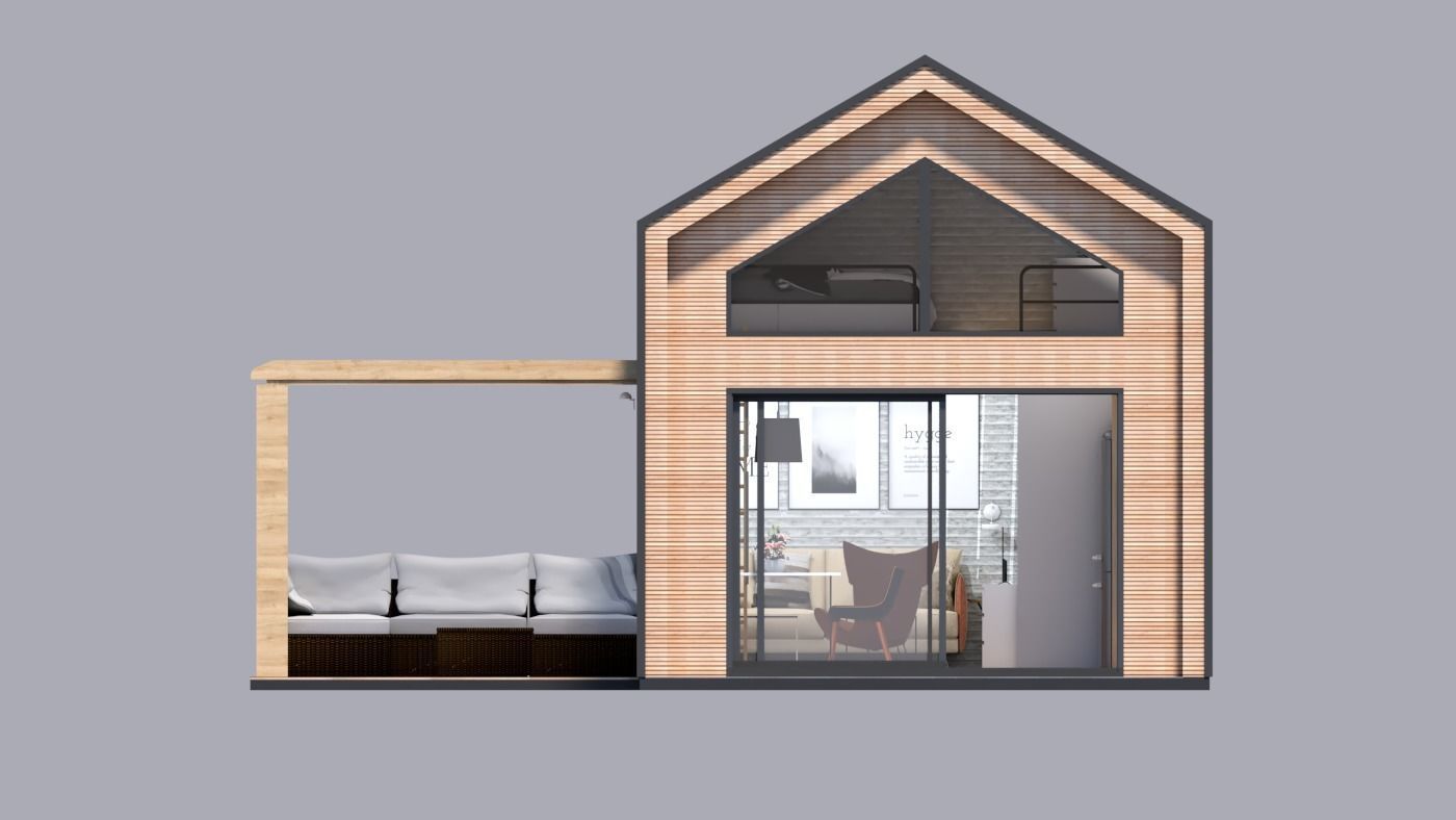 tiny house mini camping VITA  Bled master plan Low-poly 3D model_29