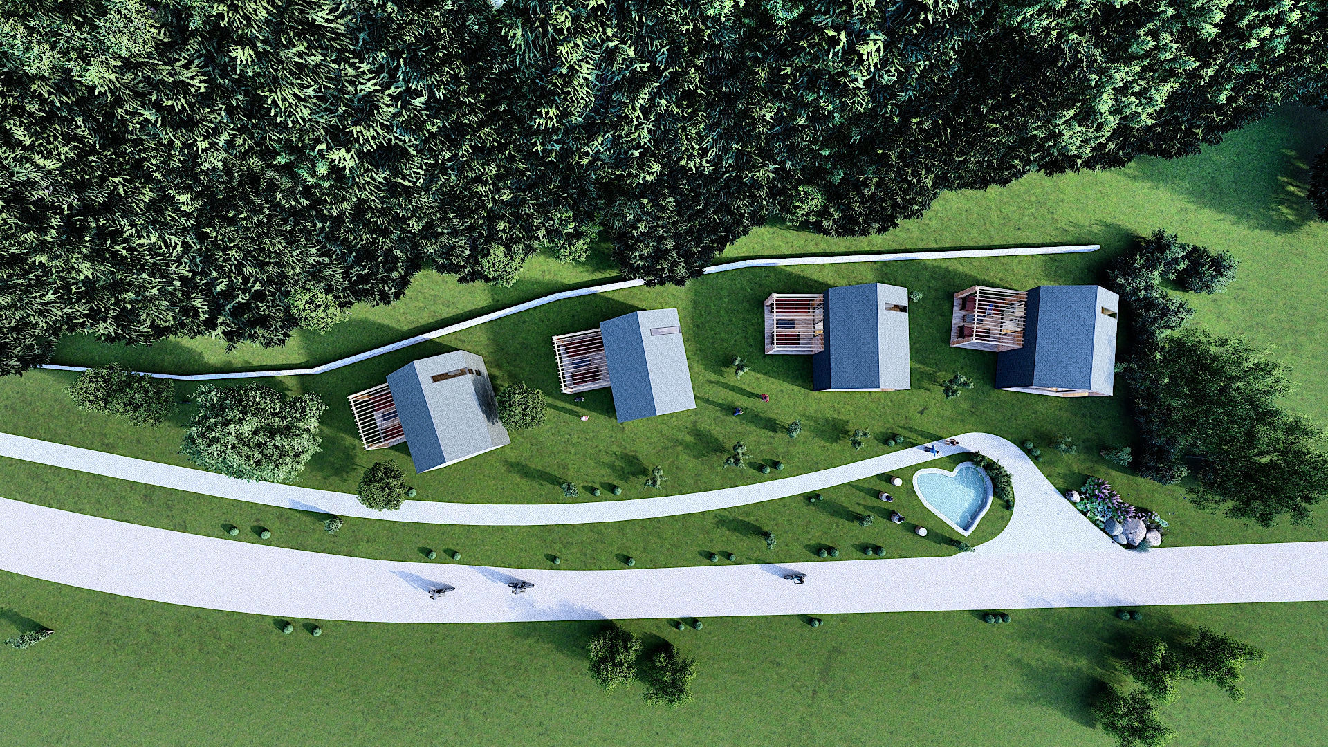 tiny house mini camping VITA  Bled master plan Low-poly 3D model_2