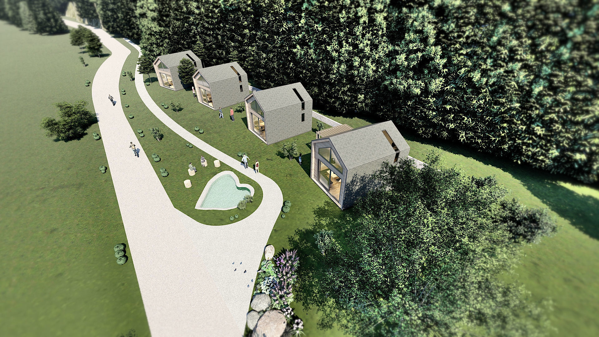 tiny house mini camping VITA  Bled master plan Low-poly 3D model_11