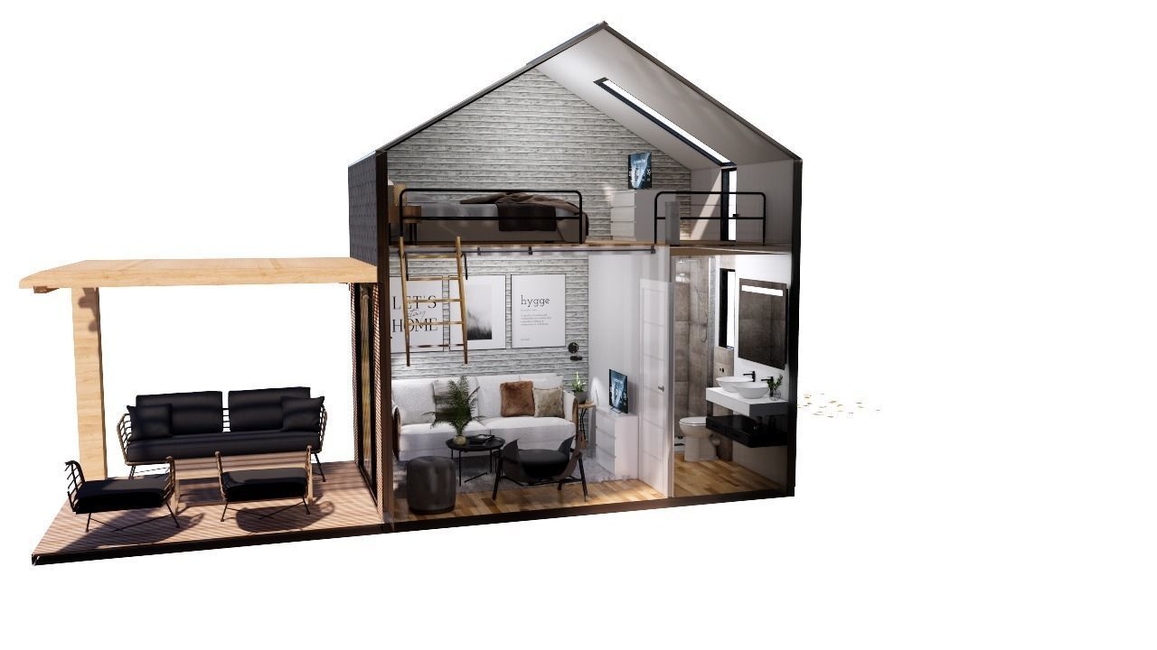 tiny house mini camping VITA  Bled master plan Low-poly 3D model_23