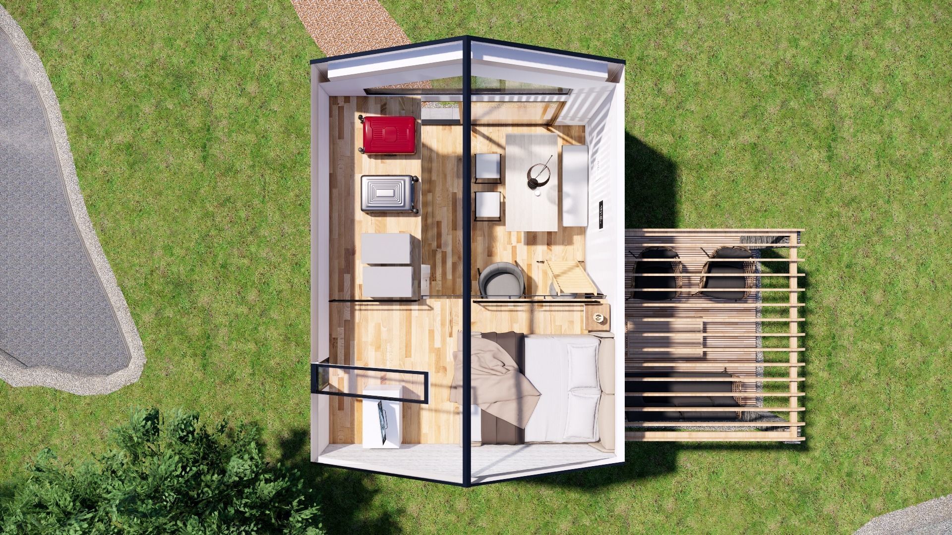 tiny house mini camping VITA  Bled master plan Low-poly 3D model_19