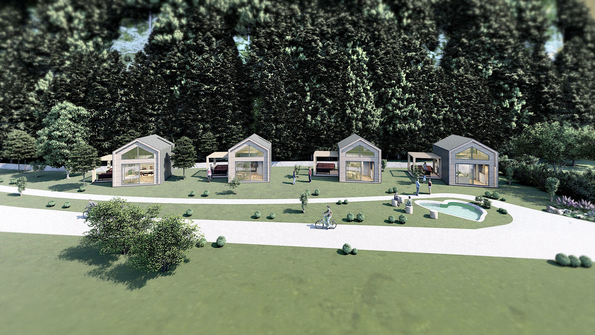 tiny house mini camping VITA  Bled master plan Low-poly 3D model_27