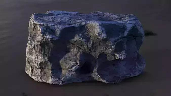 Alien Procedural Low Poly Rock - PBR Game Ready with 4k textures