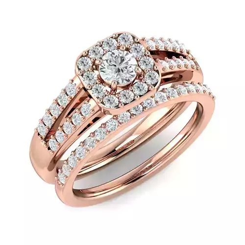 SWAZ01LR rose gold diamond bridal ring set