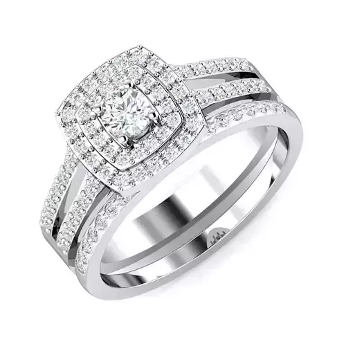 SWAZ02LR halo diamond engagement ring set gold