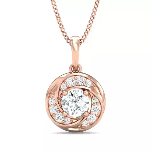 SWAZ15PD rose gold pendant with diamond in center