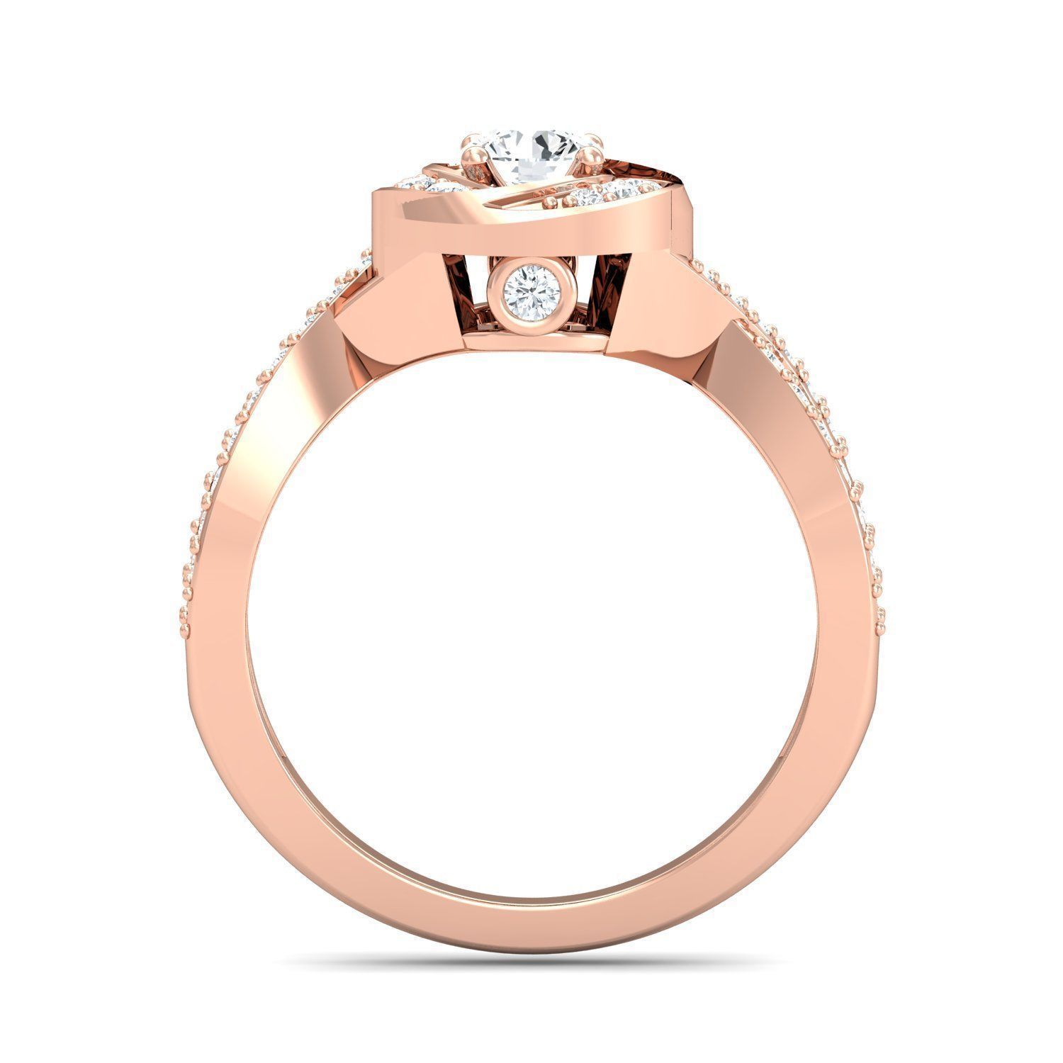 SWAZ15LR rose gold engagement ring with diamonds 3D print model_2