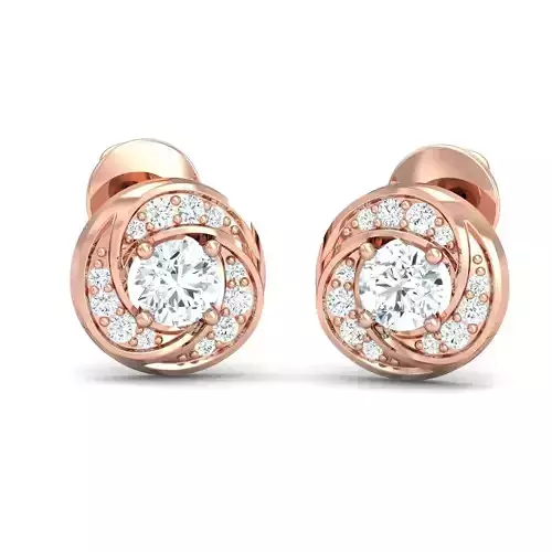 SWAZ15ER rose gold stud earrings with diamonds