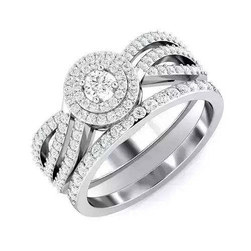 SWAZ14LR diamond bridal ring set gold