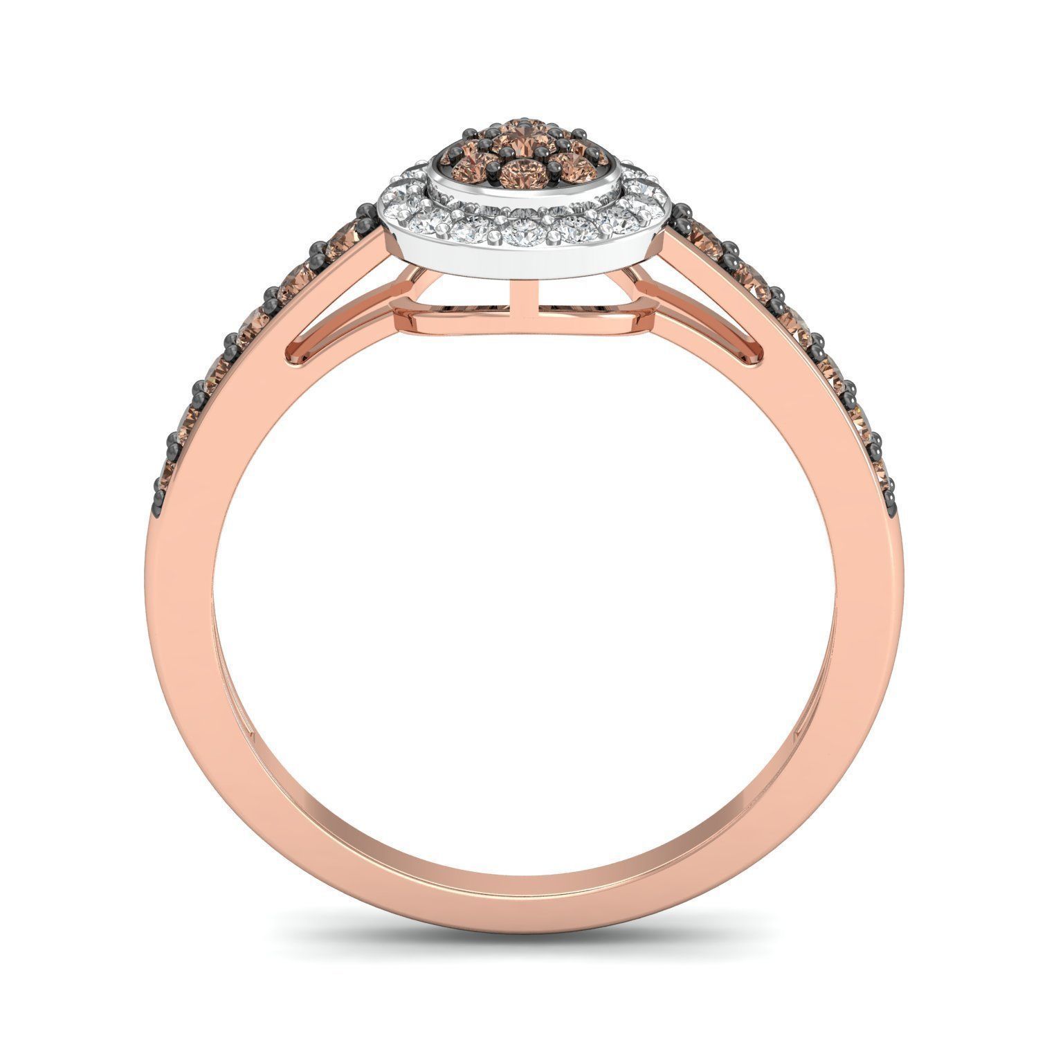 SWAZ12LR diamond ring in rose gold 3D print model_2