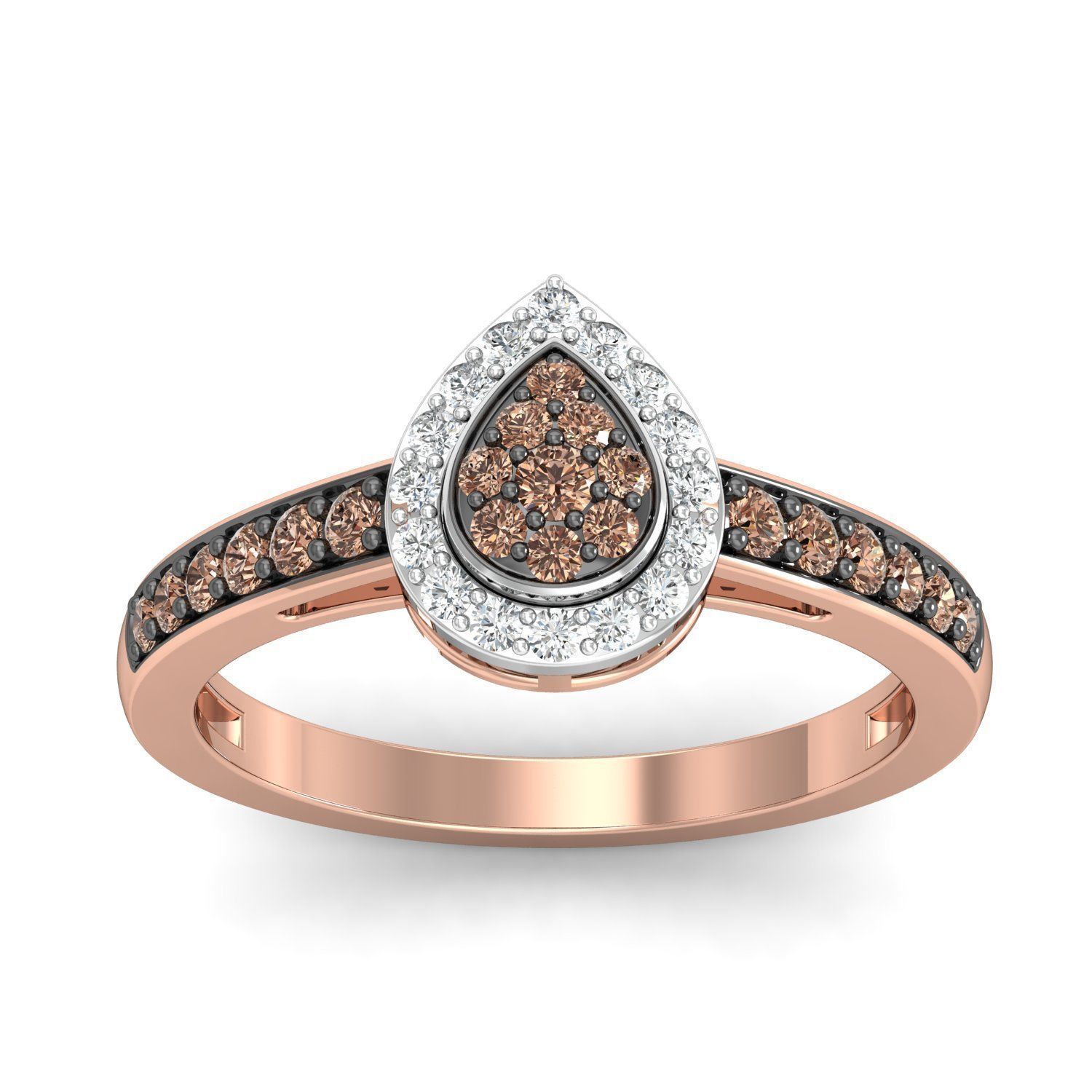SWAZ12LR diamond ring in rose gold 3D print model_1