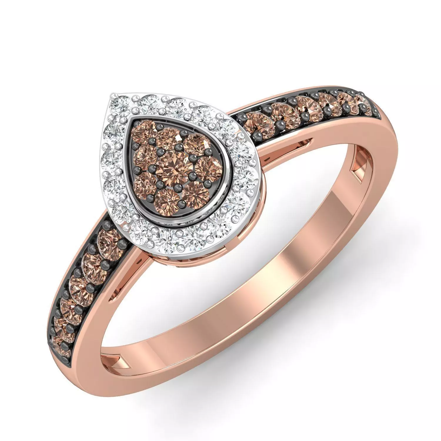 SWAZ12LR diamond ring in rose gold 3D print model_0