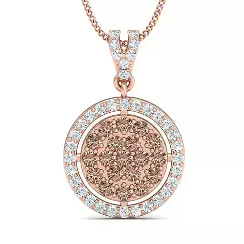 SWAZ11PD round diamond pendant in rose gold