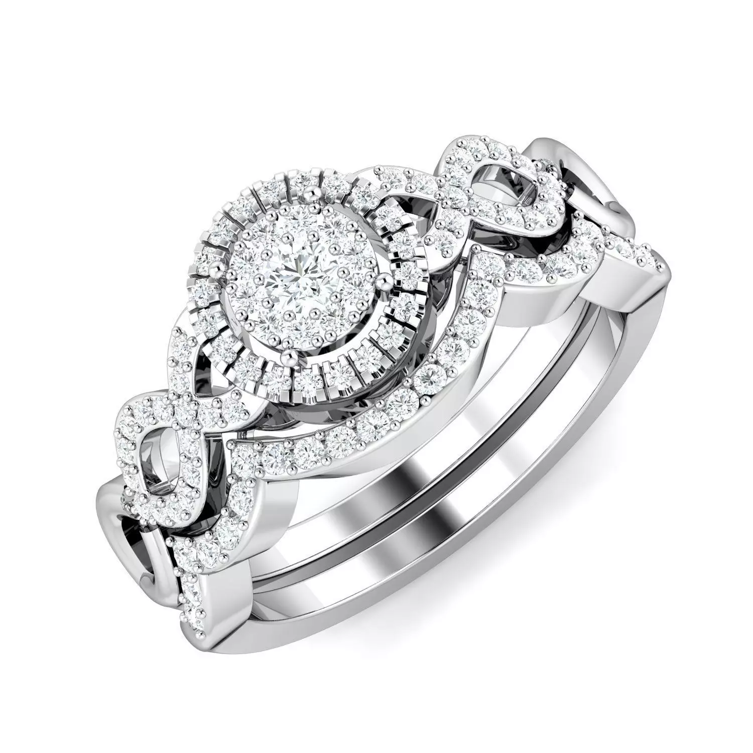 SWAZ04LR bridal ring set with diamonds 3D print model_0