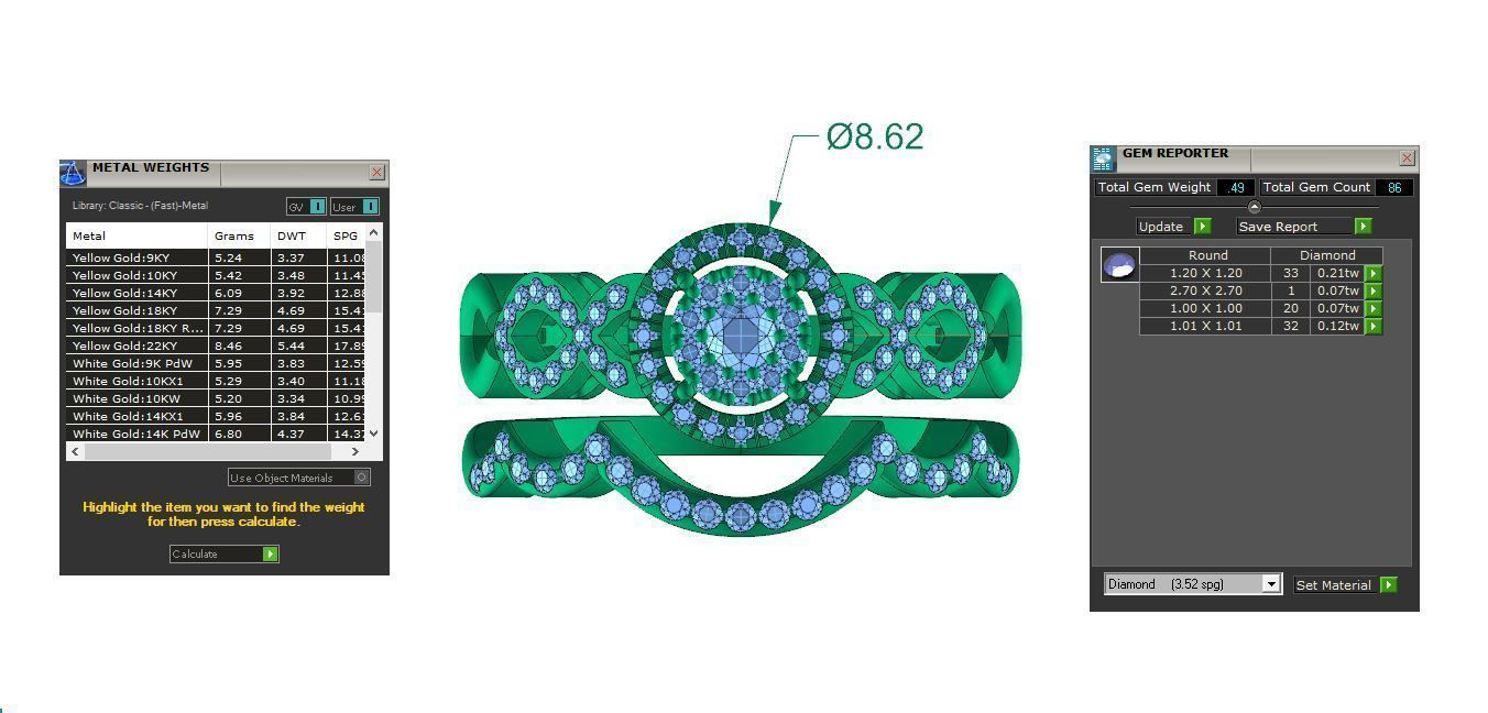 SWAZ04LR bridal ring set with diamonds 3D print model_5