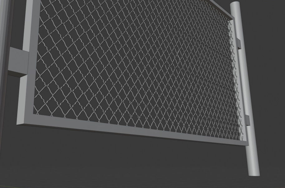 Mesh wall Low-poly 3D model_1