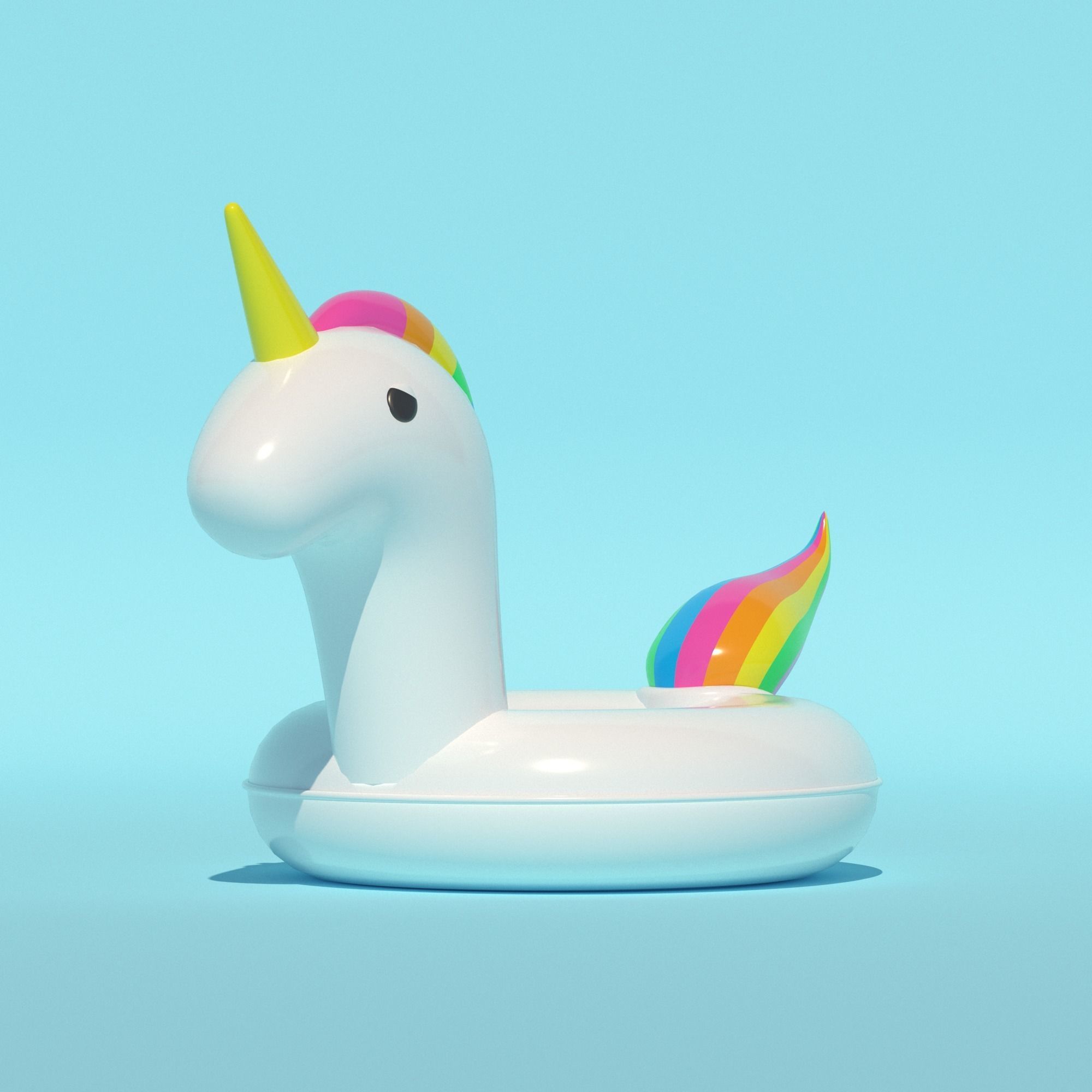 Unicorn Inflatable Swim ring  3D model_2