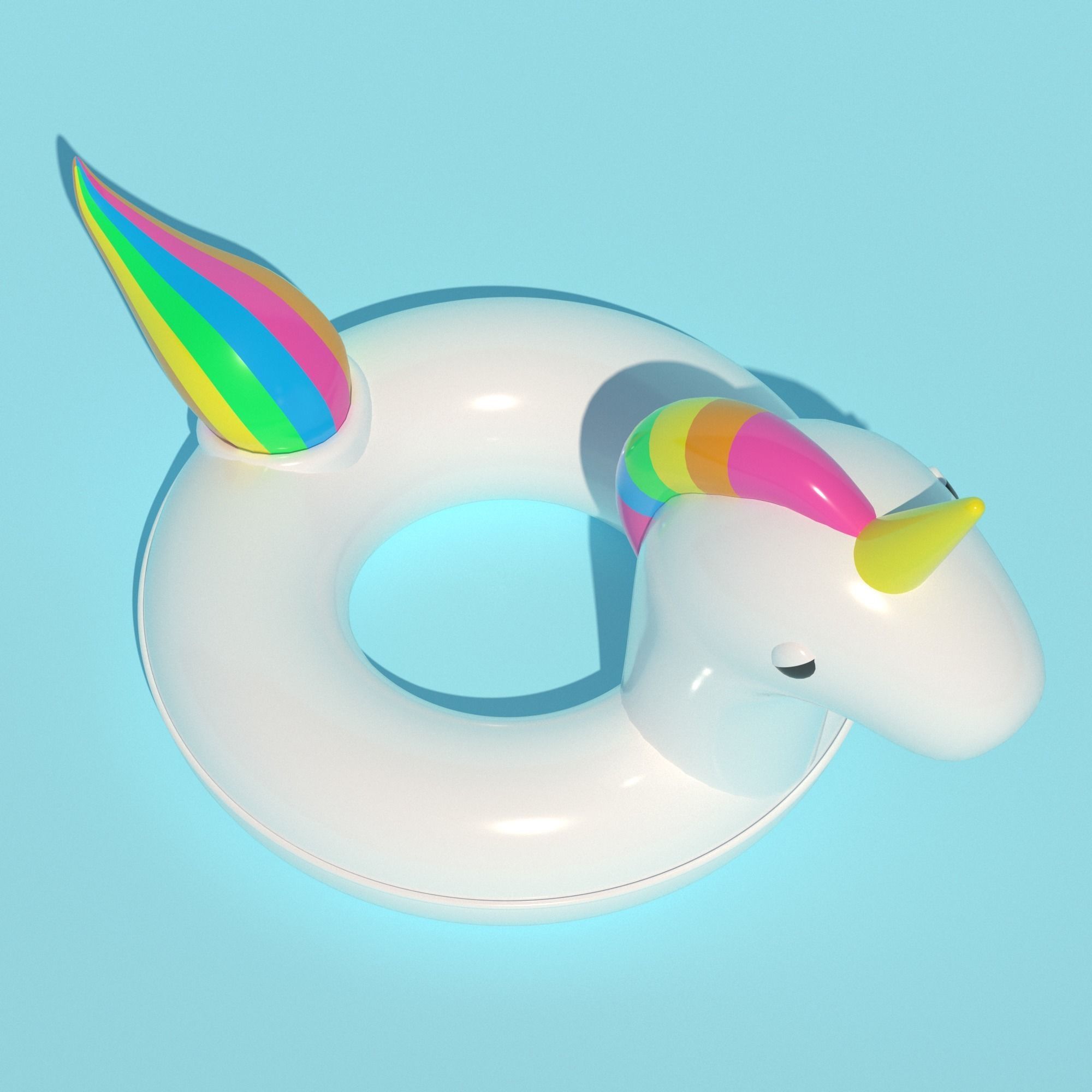 Unicorn Inflatable Swim ring  3D model_3
