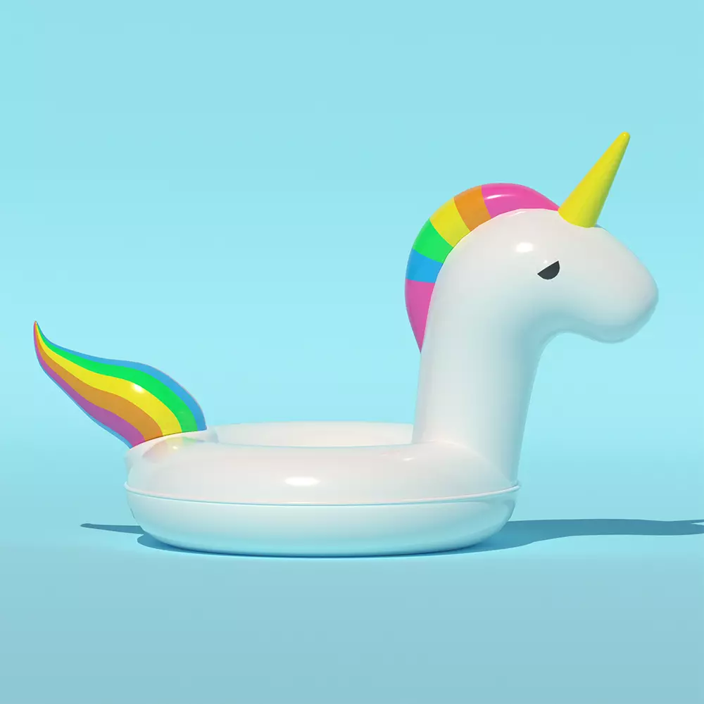 Unicorn Inflatable Swim ring  3D model_0