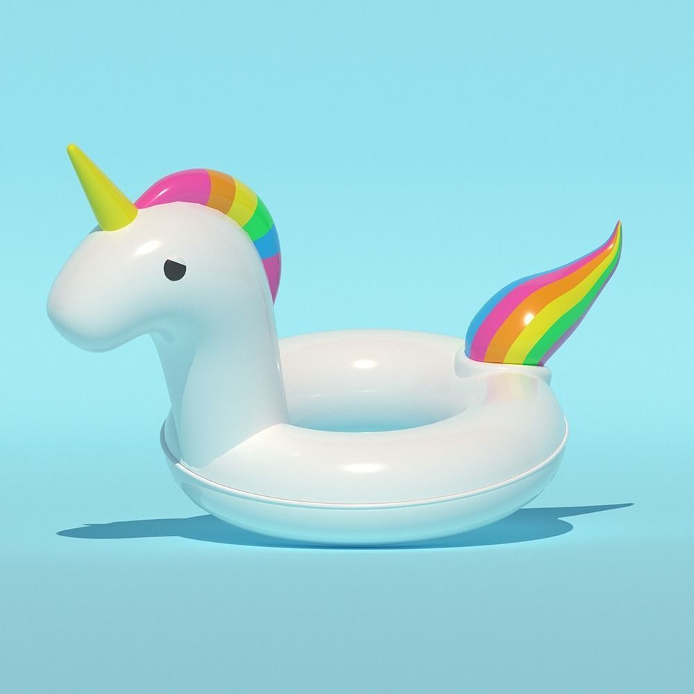 Unicorn Inflatable Swim ring  3D model_1