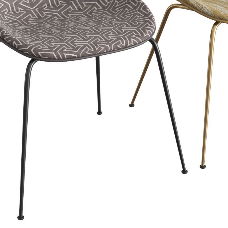 Beetle Dining Chair Front Upholstered Conic Base 3D model_3