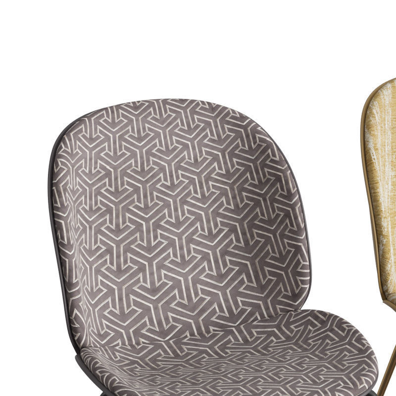 Beetle Dining Chair Front Upholstered Conic Base 3D model_1
