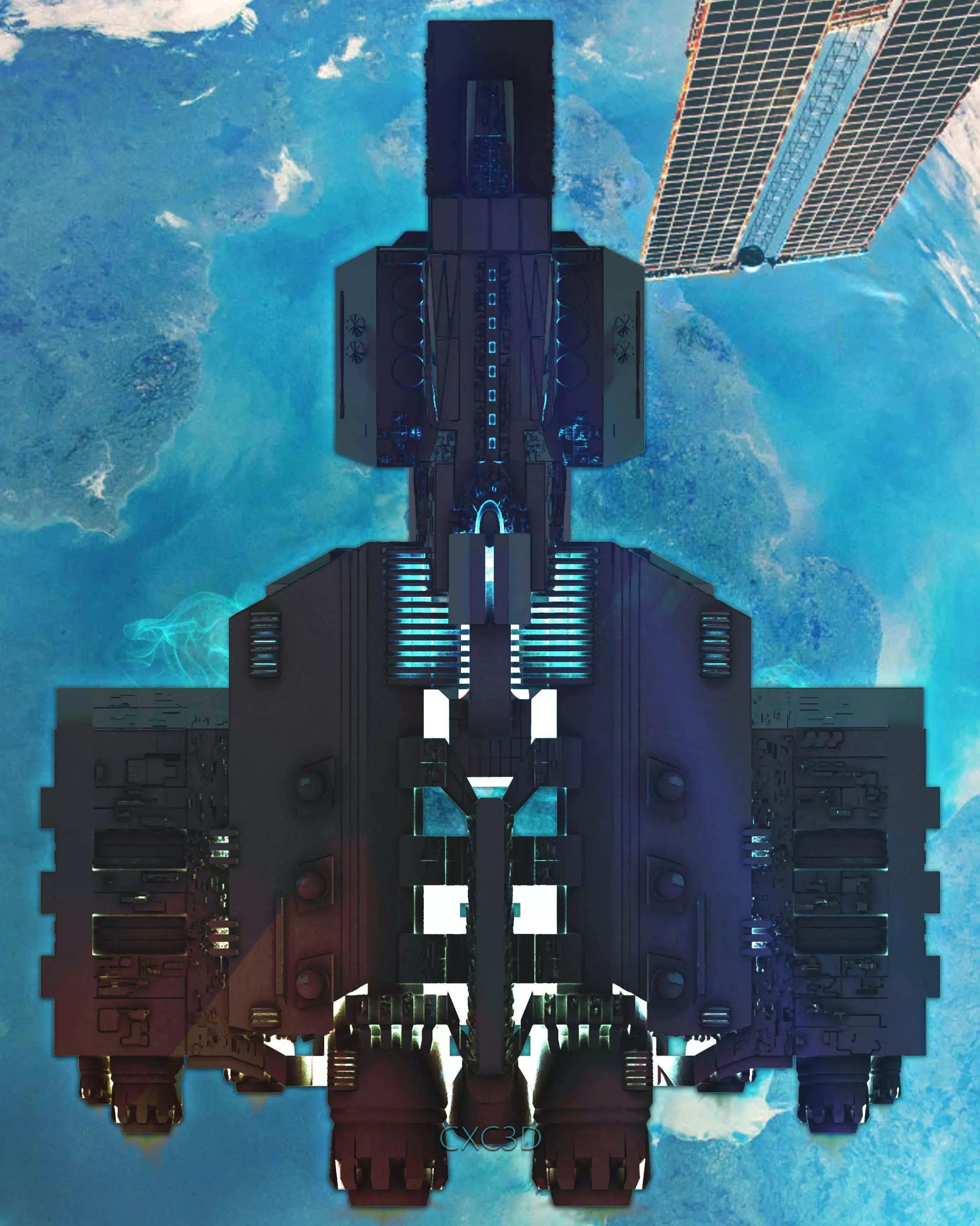 Custom Spaceship HP 3D model