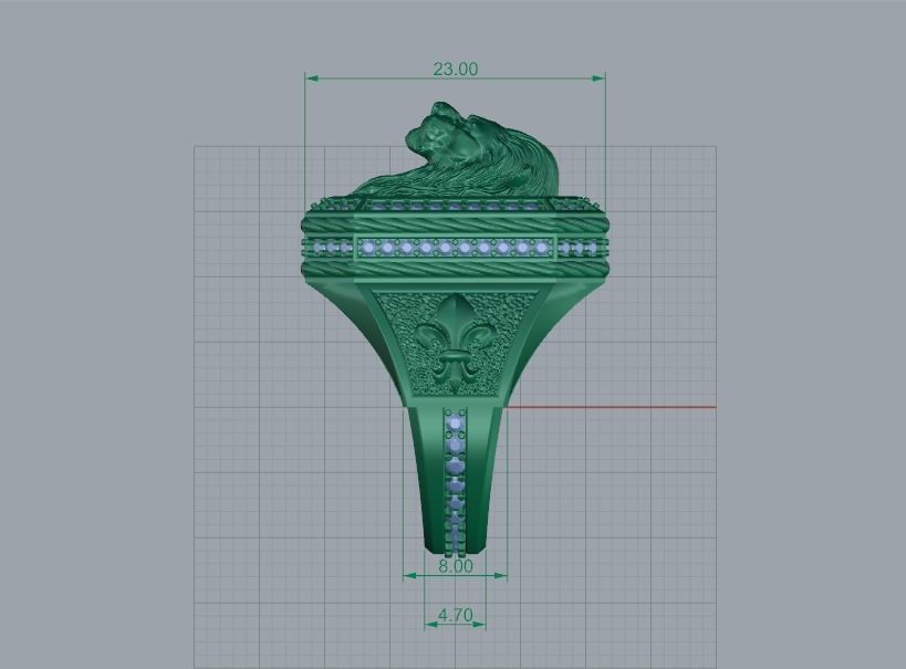 Lion Ring for men 3D print model_5