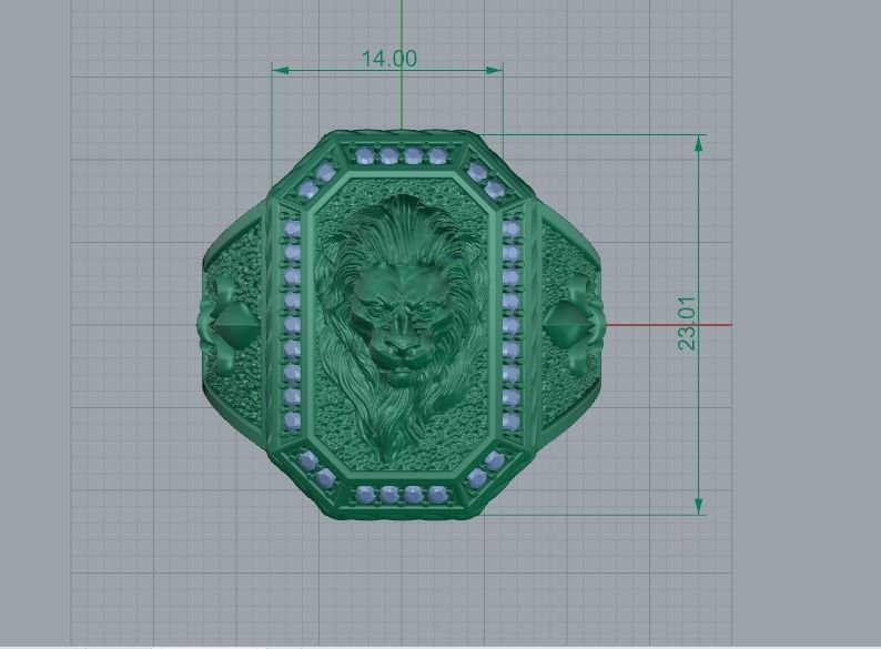 Lion Ring for men 3D print model_6