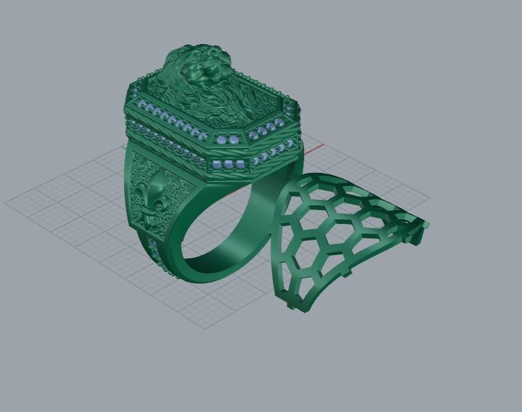 Lion Ring for men 3D print model_7