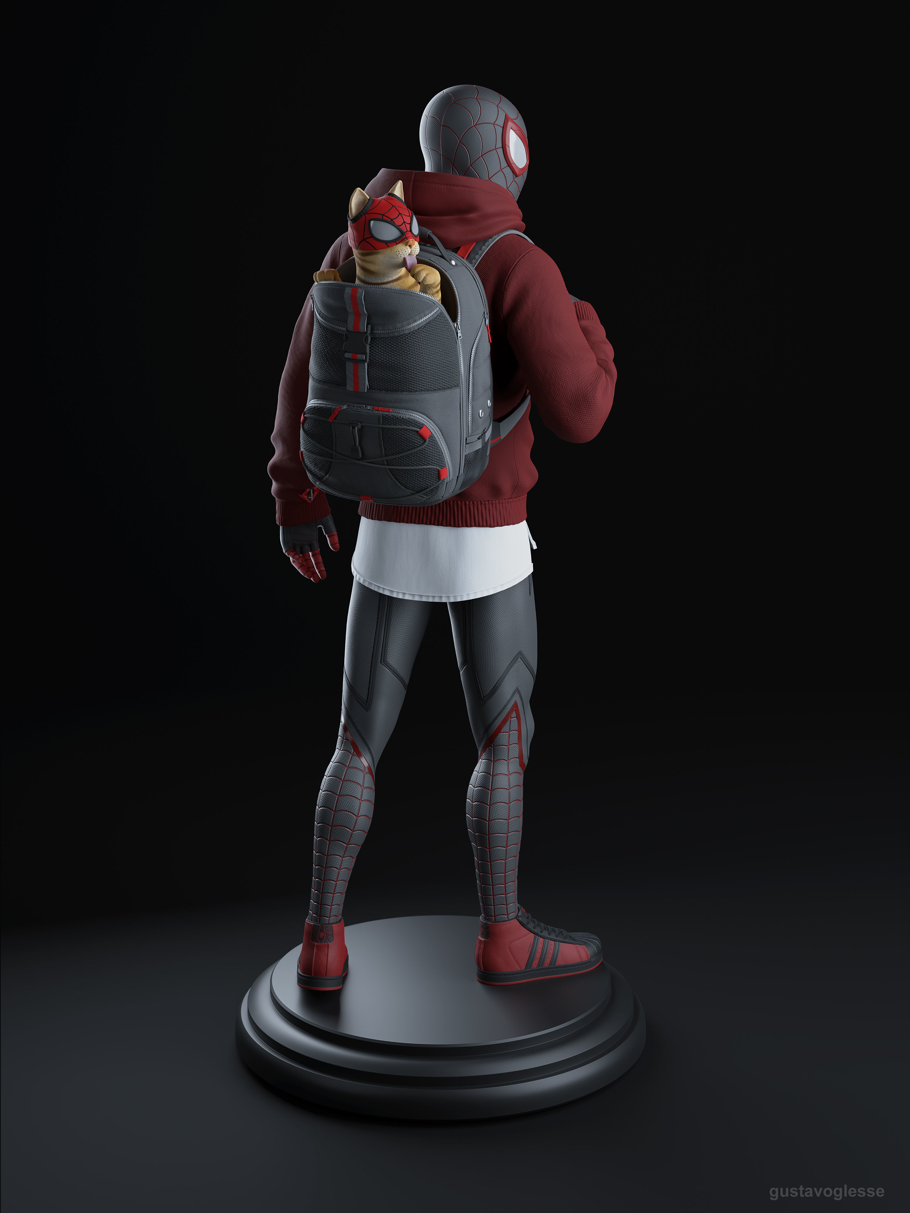 Spider-Man Miles Morales - Statue 3D print model_6
