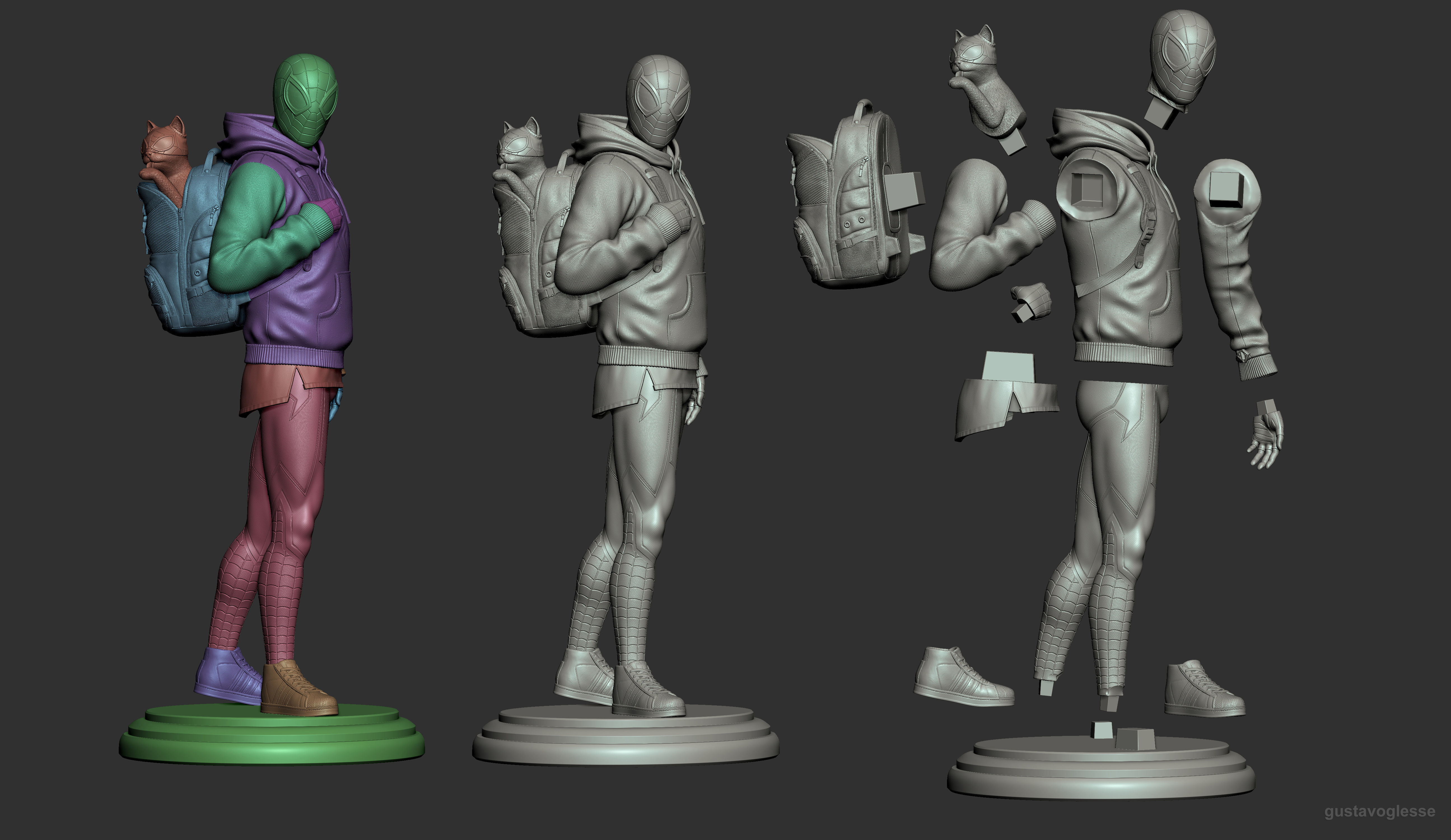 Spider-Man Miles Morales - Statue 3D print model_14