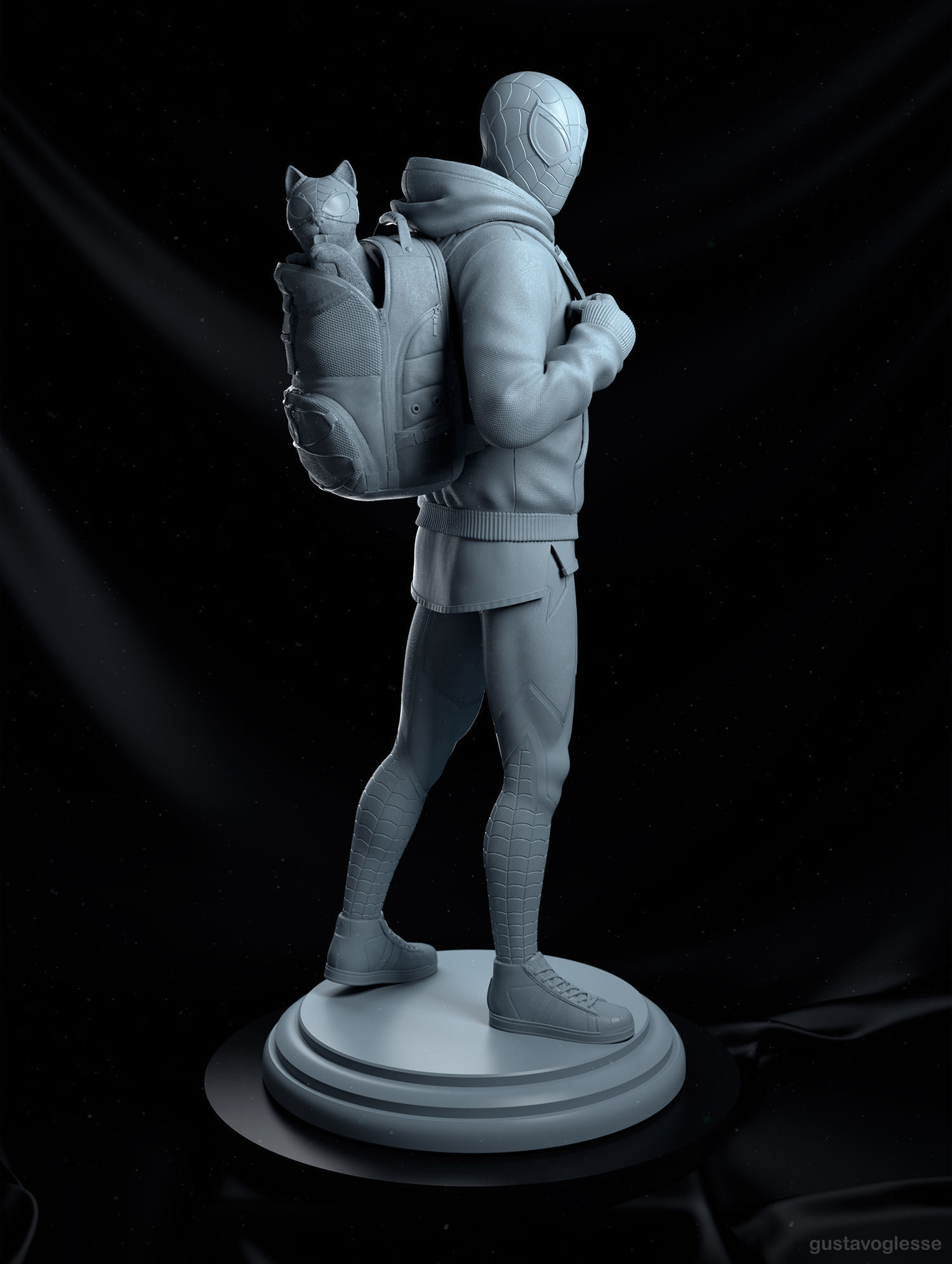 Spider-Man Miles Morales - Statue 3D print model_7