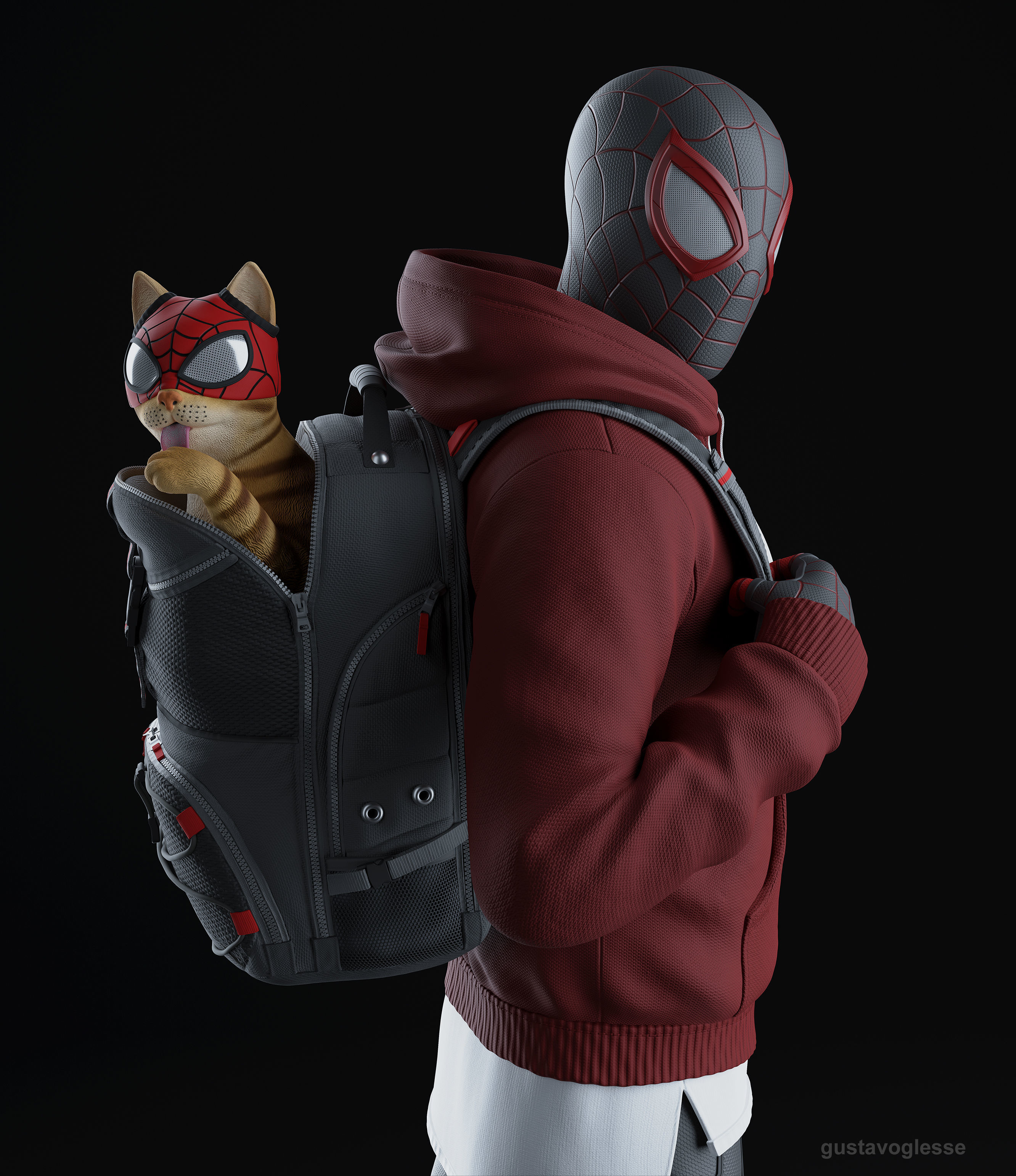 Spider-Man Miles Morales - Statue 3D print model_1