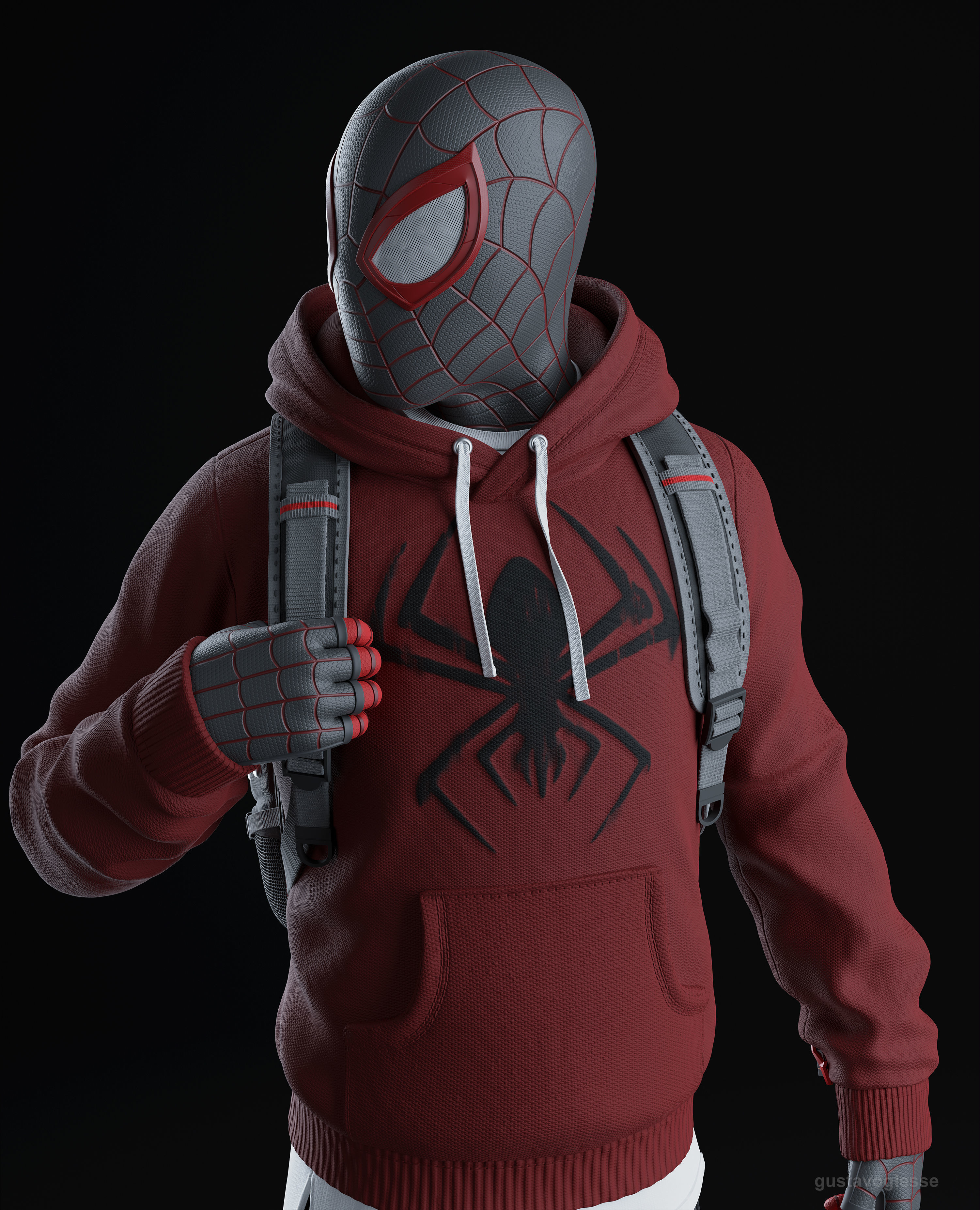 Spider-Man Miles Morales - Statue 3D print model_3