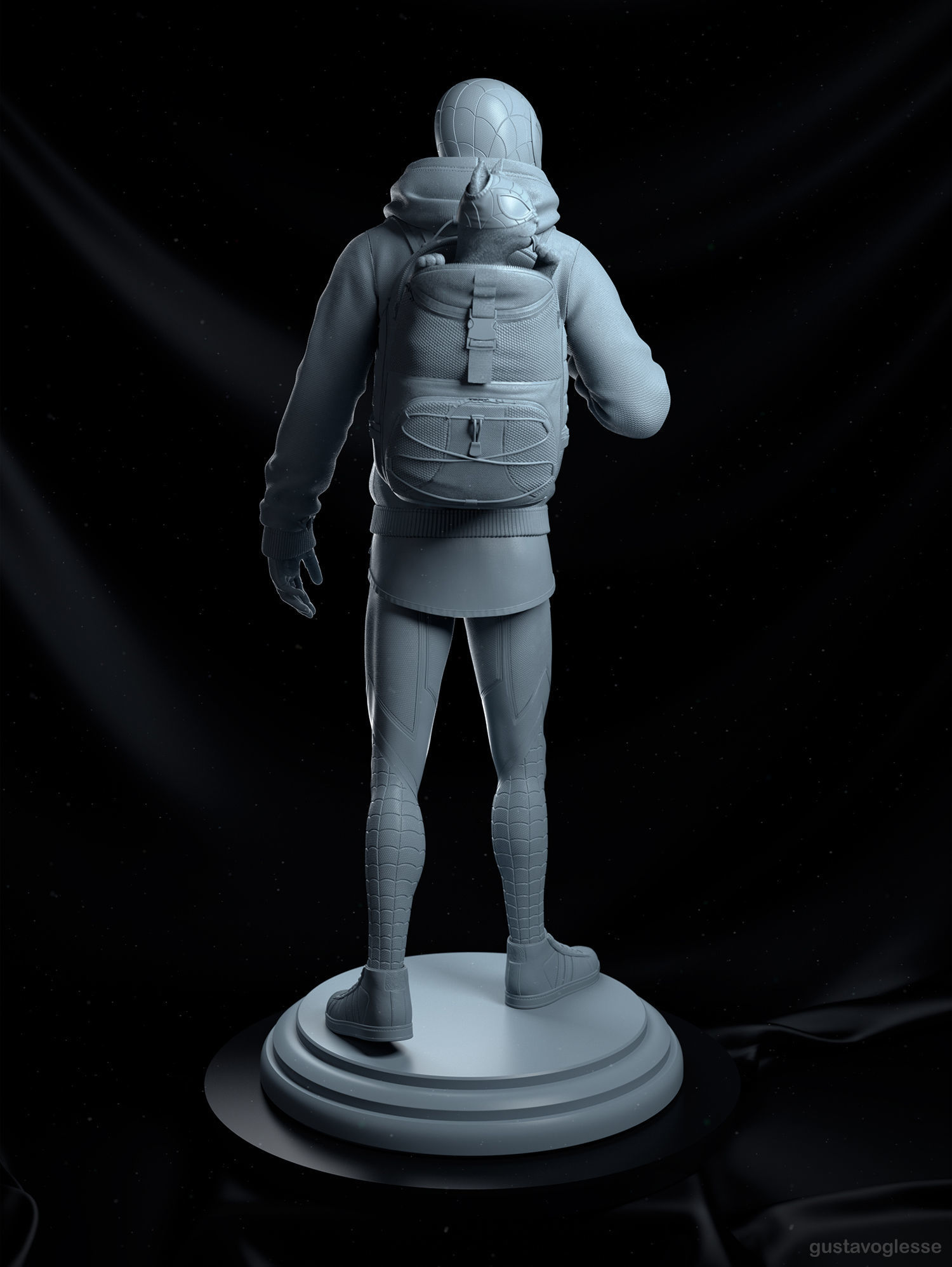 Spider-Man Miles Morales - Statue 3D print model_8