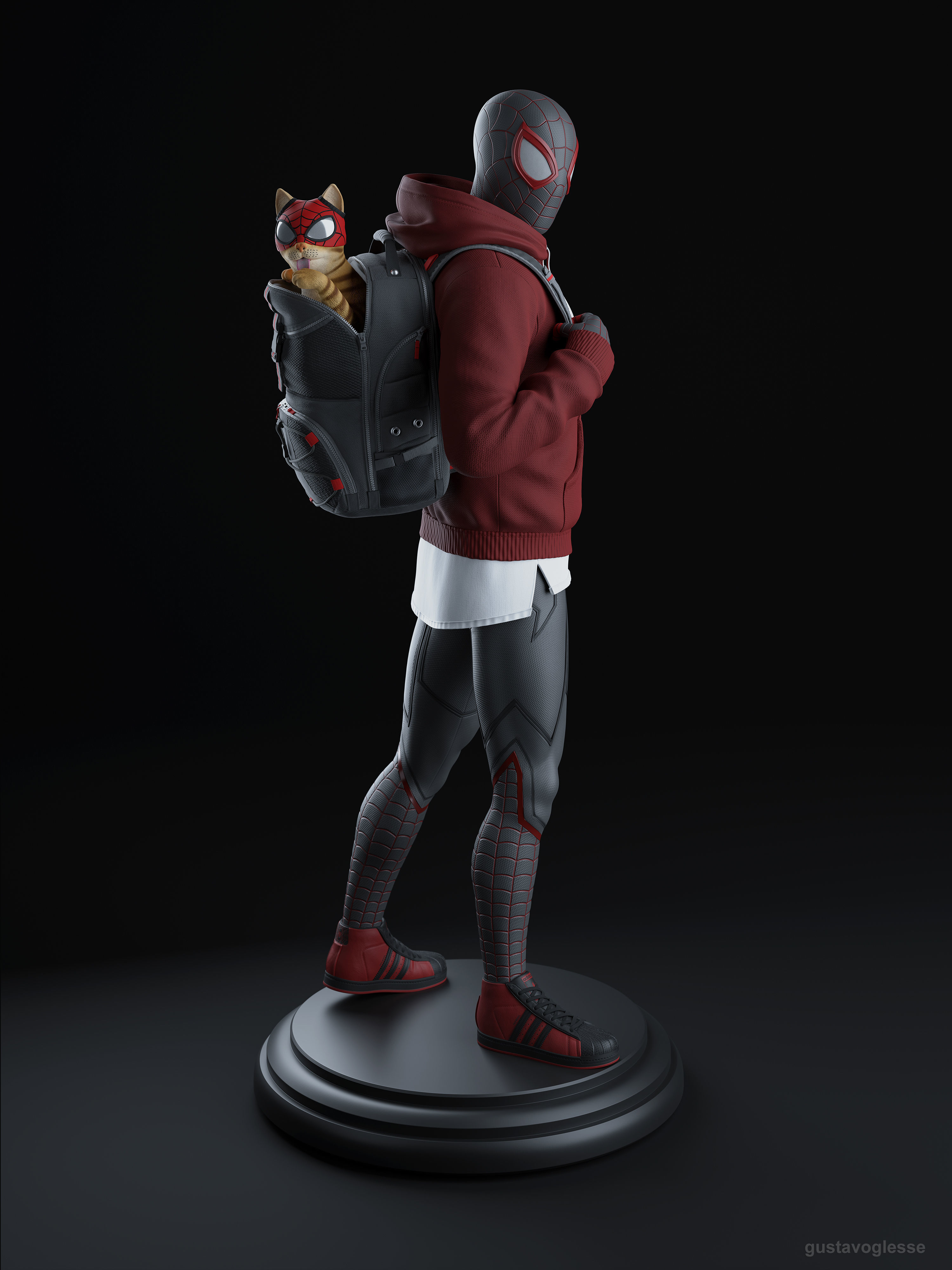 Spider-Man Miles Morales - Statue 3D print model_4