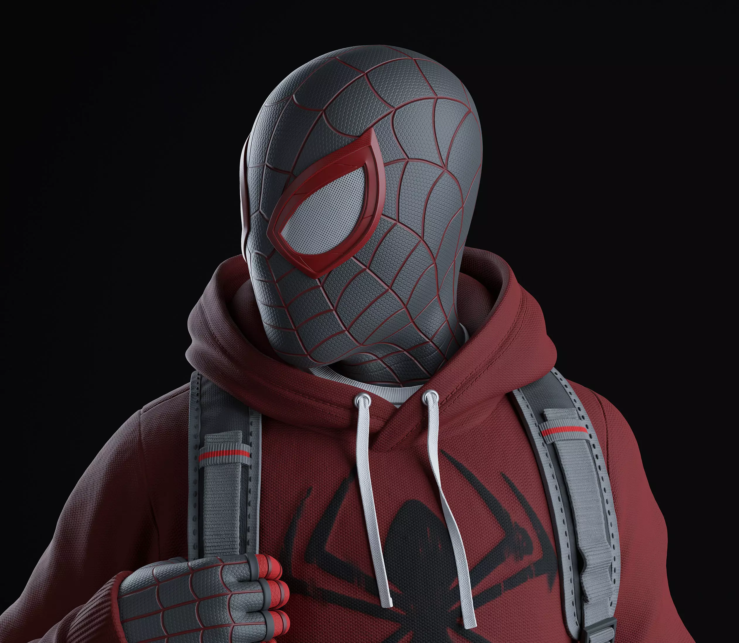 Spider-Man Miles Morales - Statue 3D print model_0