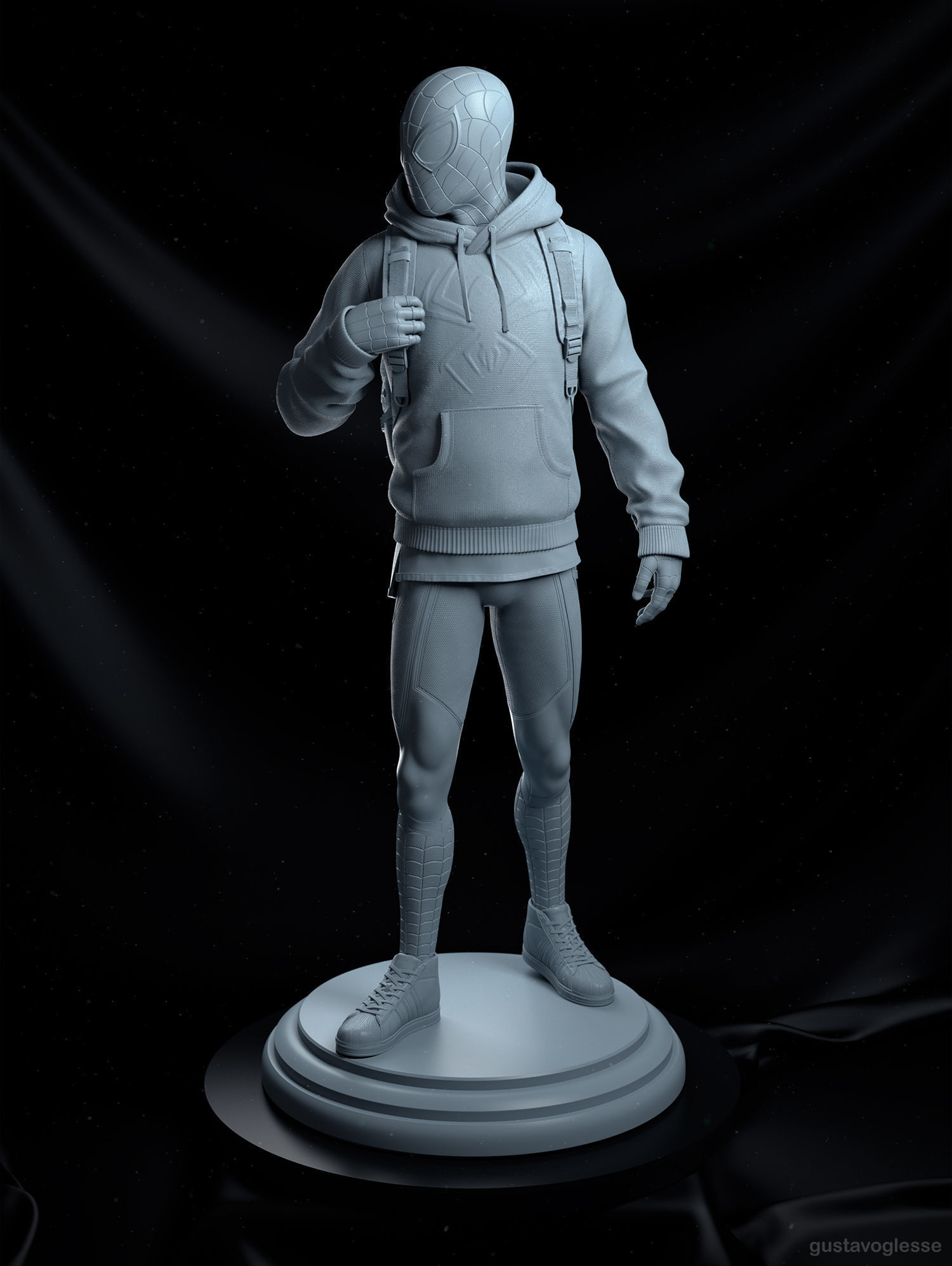 Spider-Man Miles Morales - Statue 3D print model_10