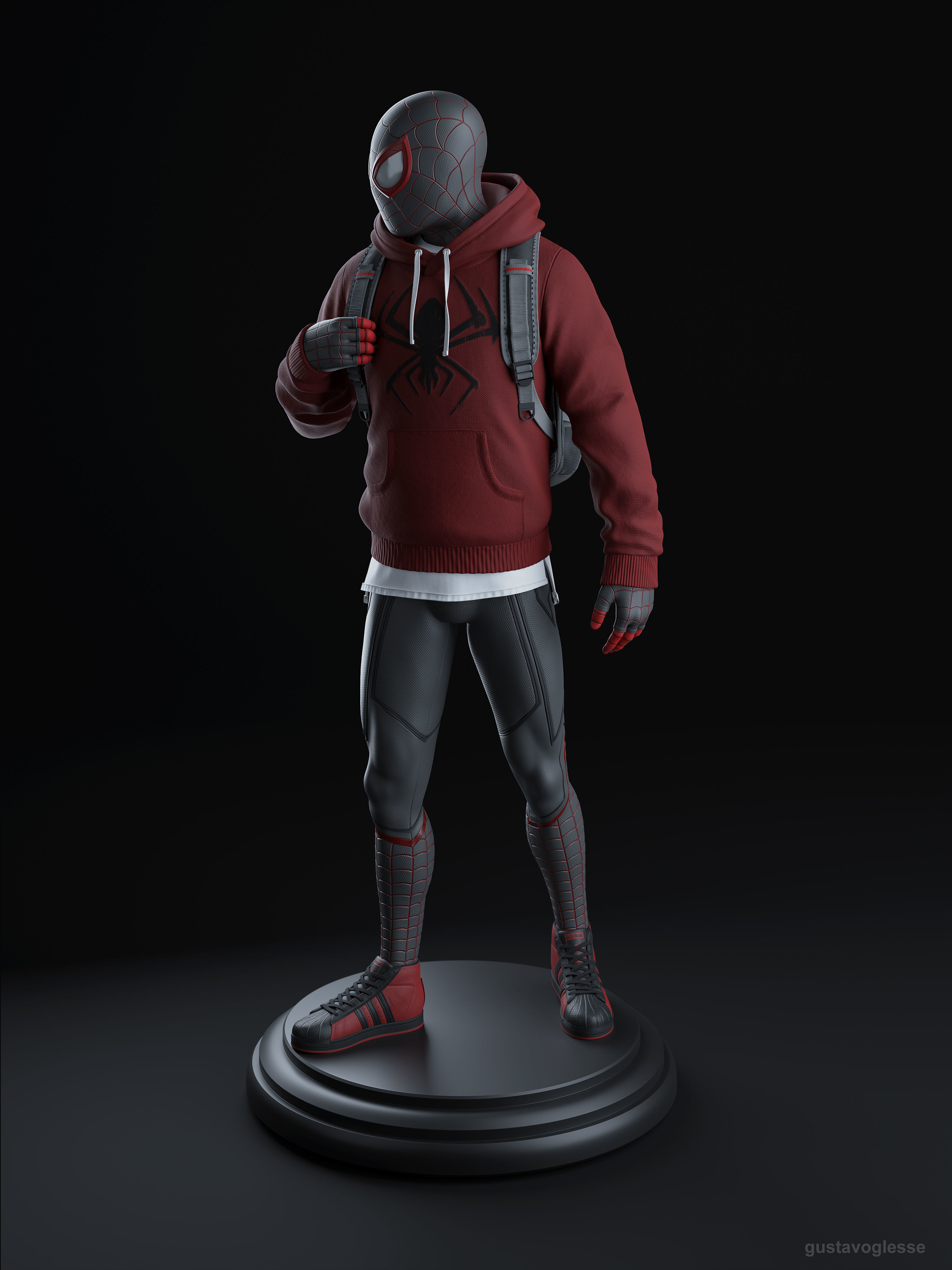 Spider-Man Miles Morales - Statue 3D print model_5