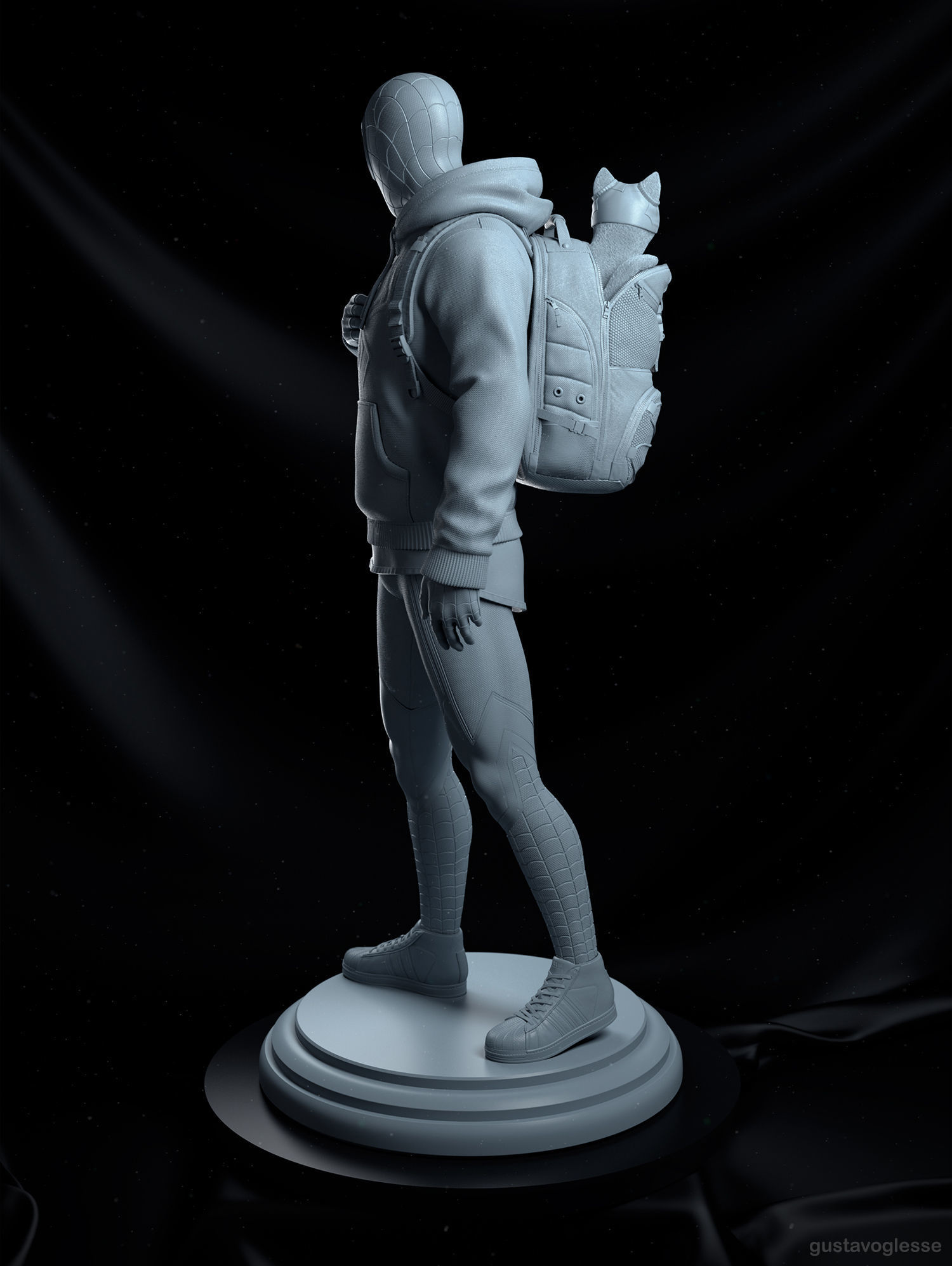 Spider-Man Miles Morales - Statue 3D print model_9