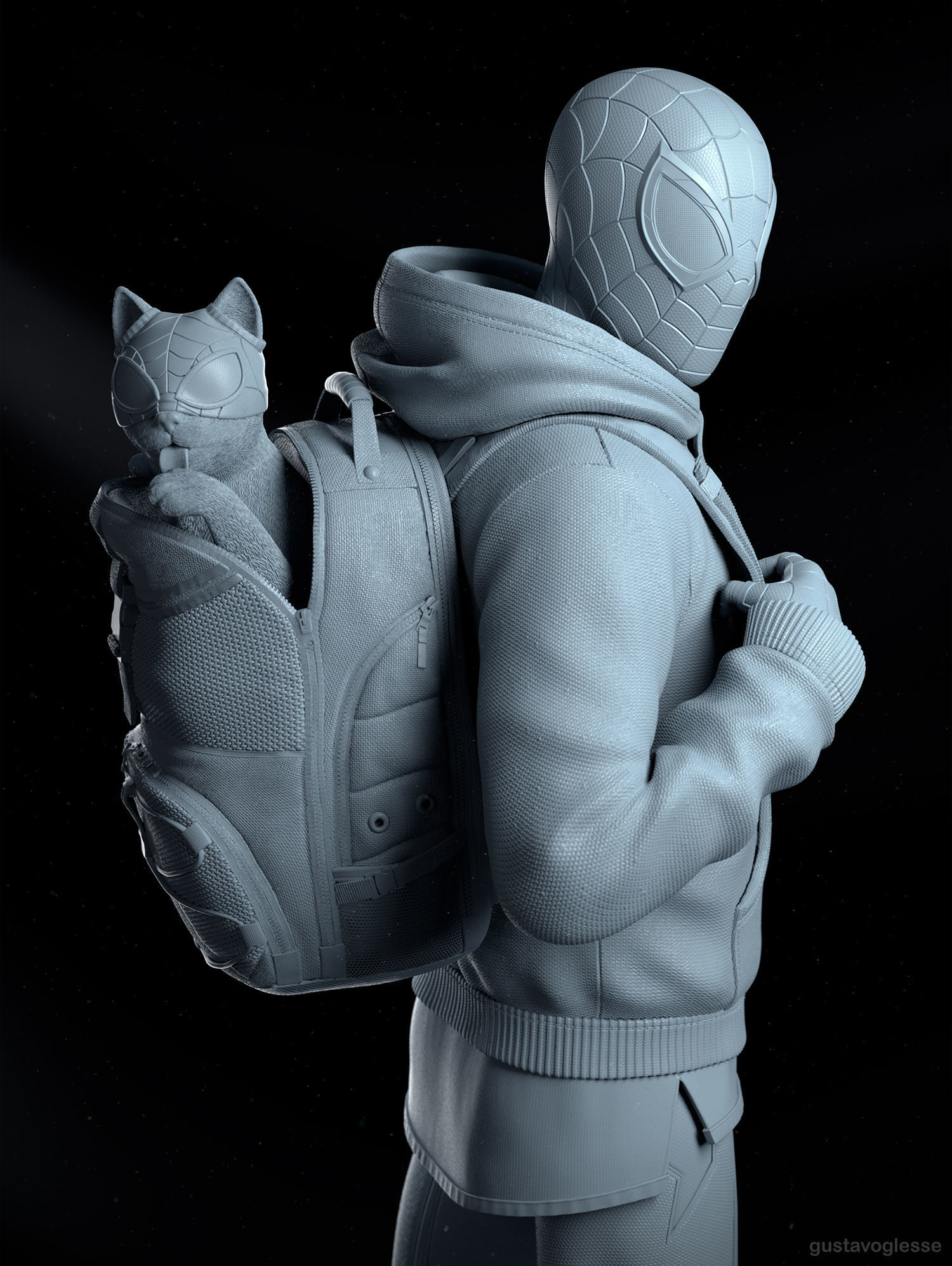 Spider-Man Miles Morales - Statue 3D print model_11