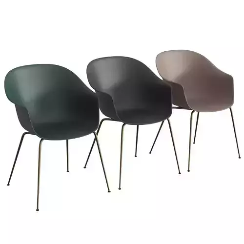 Bat Dining Chair Un-Upholstered Coin Base 3D model