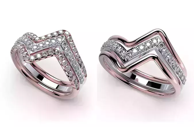 PI0001-Bridal Set Ring  3D Model  3D Model Collection