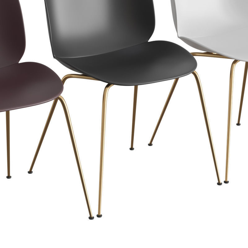 Beetle Dining Chair Un-Upholstered Conic Base 3D model_3