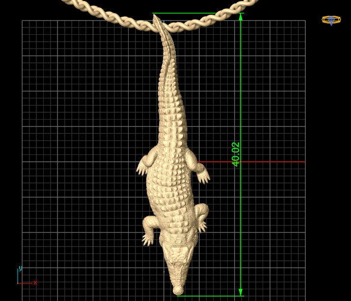 crocodile pendant Silver Gold  Print 3D print model_5