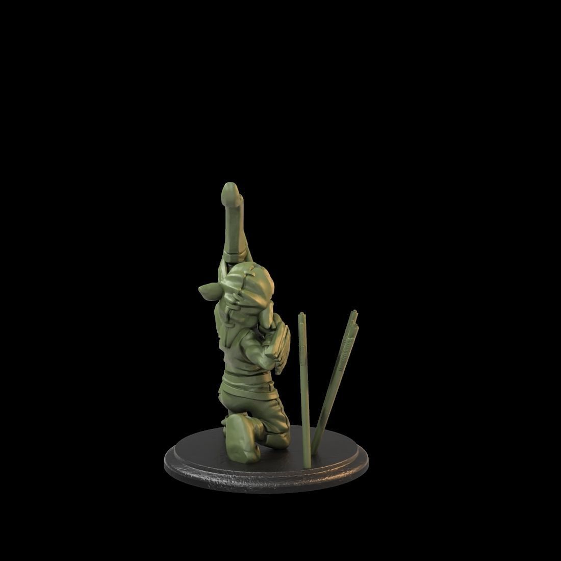 Goblin Archer Crouched - Pre supported 3D print model_1