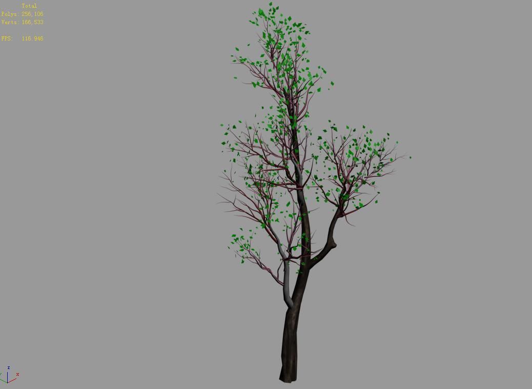 Big tree-plant-wood 02 3D model_4