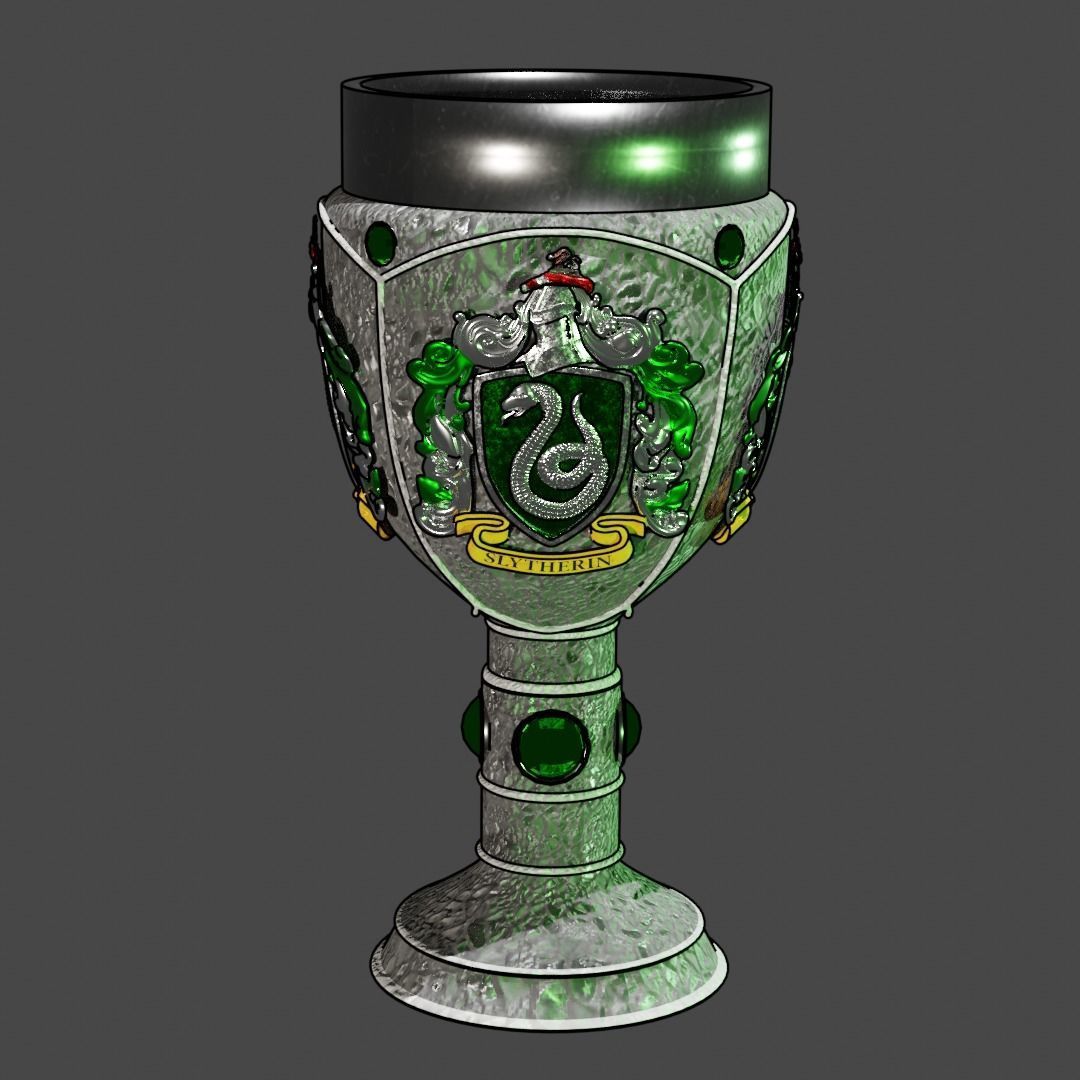 Slytherin Goblet with Crest 3D model_30