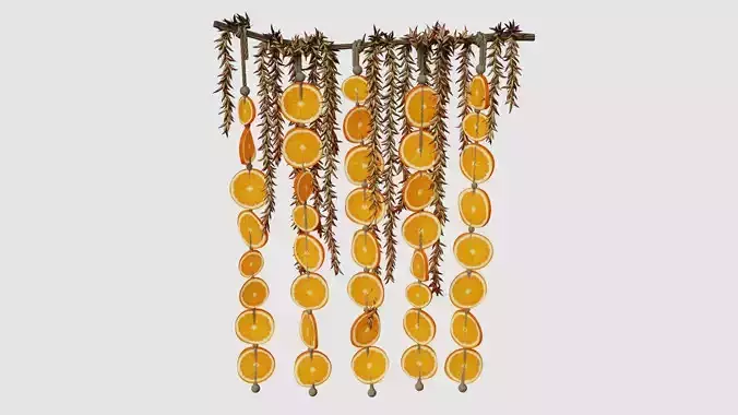 Dried Orange slice garlands 3D model